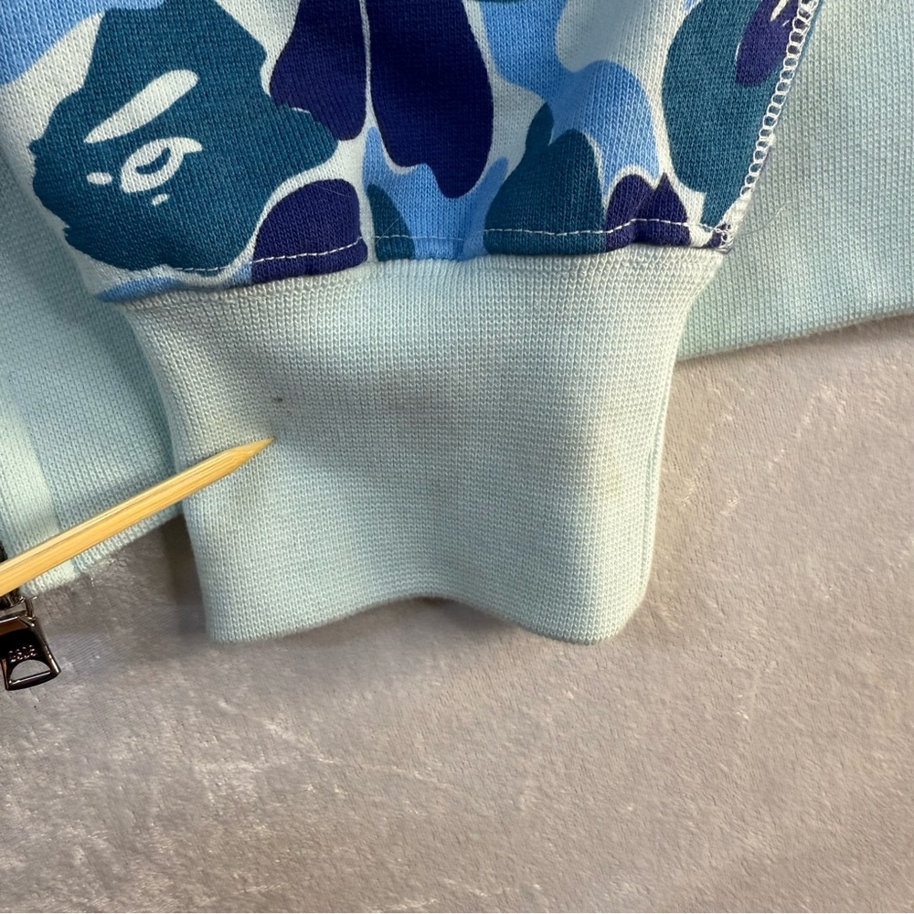 Bape Blue Camo Shark Zip Up Sweater - Picture 5 of 11